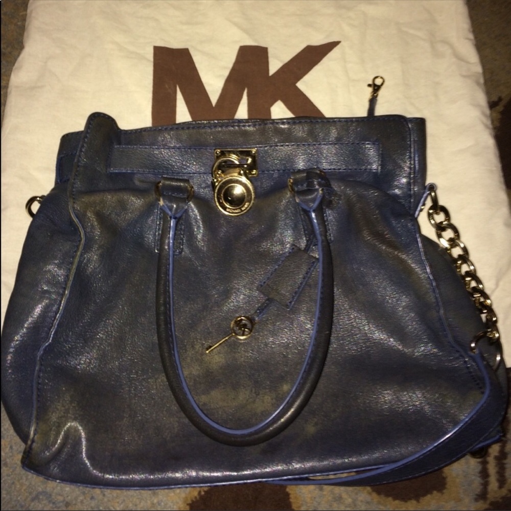 Michael Kors Distressed Blue Leather purse